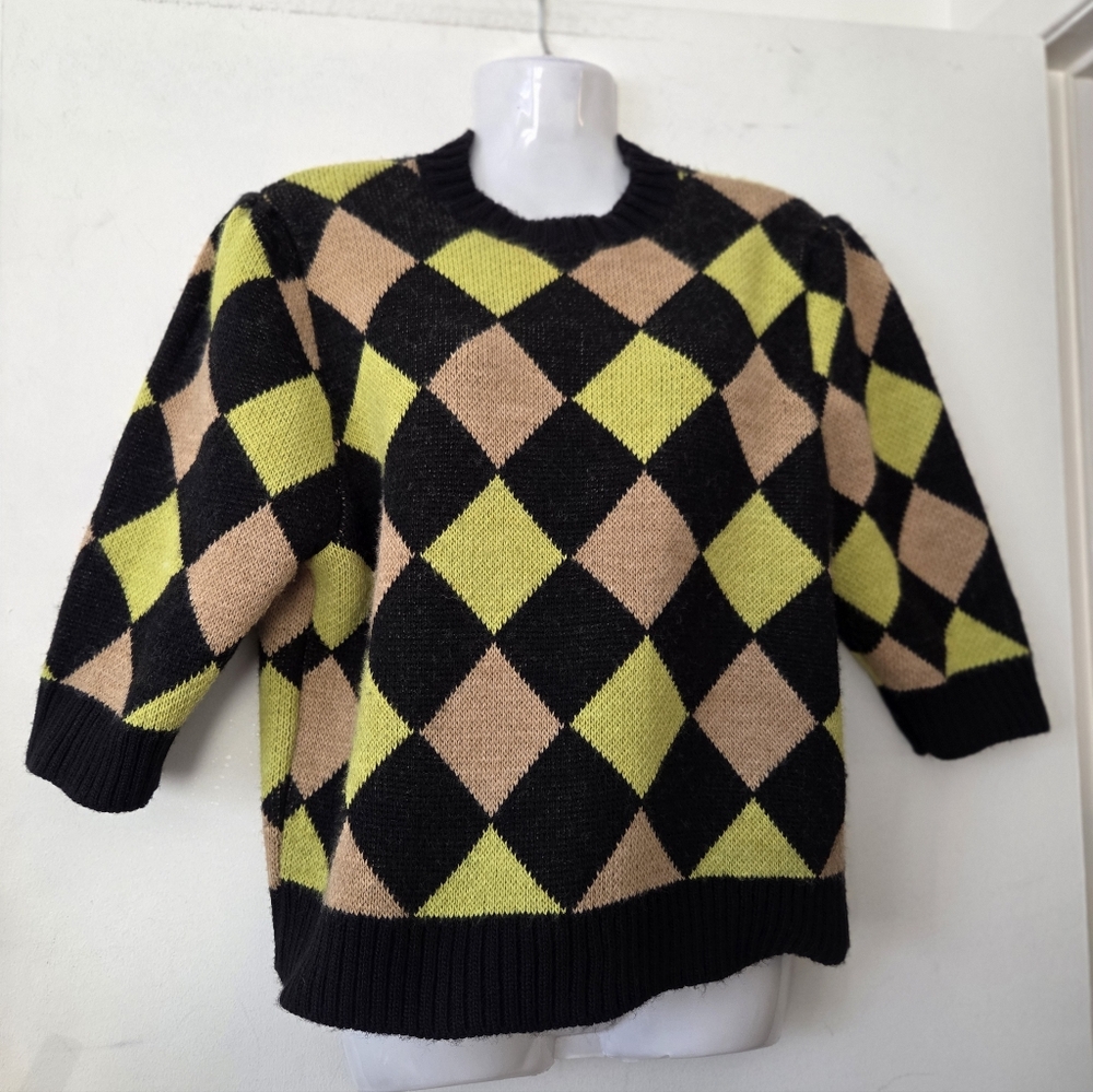 Italian Argyle Pattern Sweater by Niccolai
